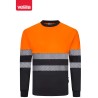 305635 Long sleeve two-tone recycled polyester T-shirt with segmented tape